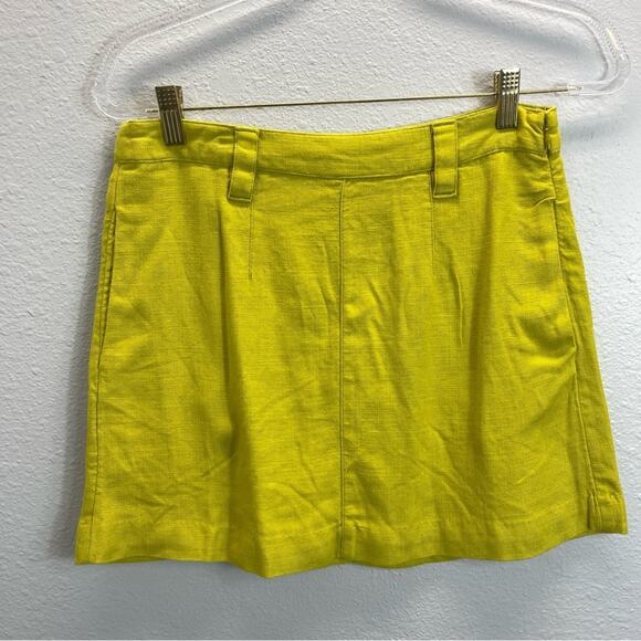 Free People Mini Skirt Linen Blend Can’t Blame Me - Picture 2 of 13